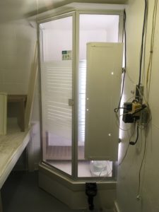 Fruiting chamber built from repurposed showerstall